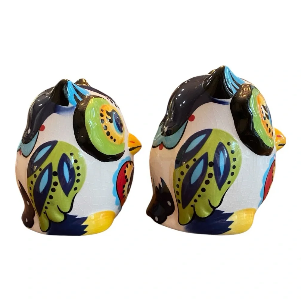 Tabletops Unlimited Espana Lifestyle Bocca Owl Salt & Pepper Shakers EUC